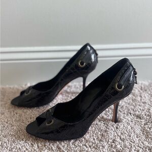 Dior Black Peep-Toe Heels